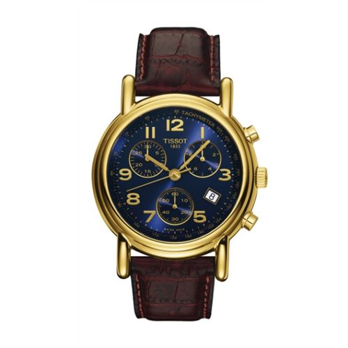 Tissot Carson Chronograph Quartz 39.7 Yellow Gold / Blue / Strap